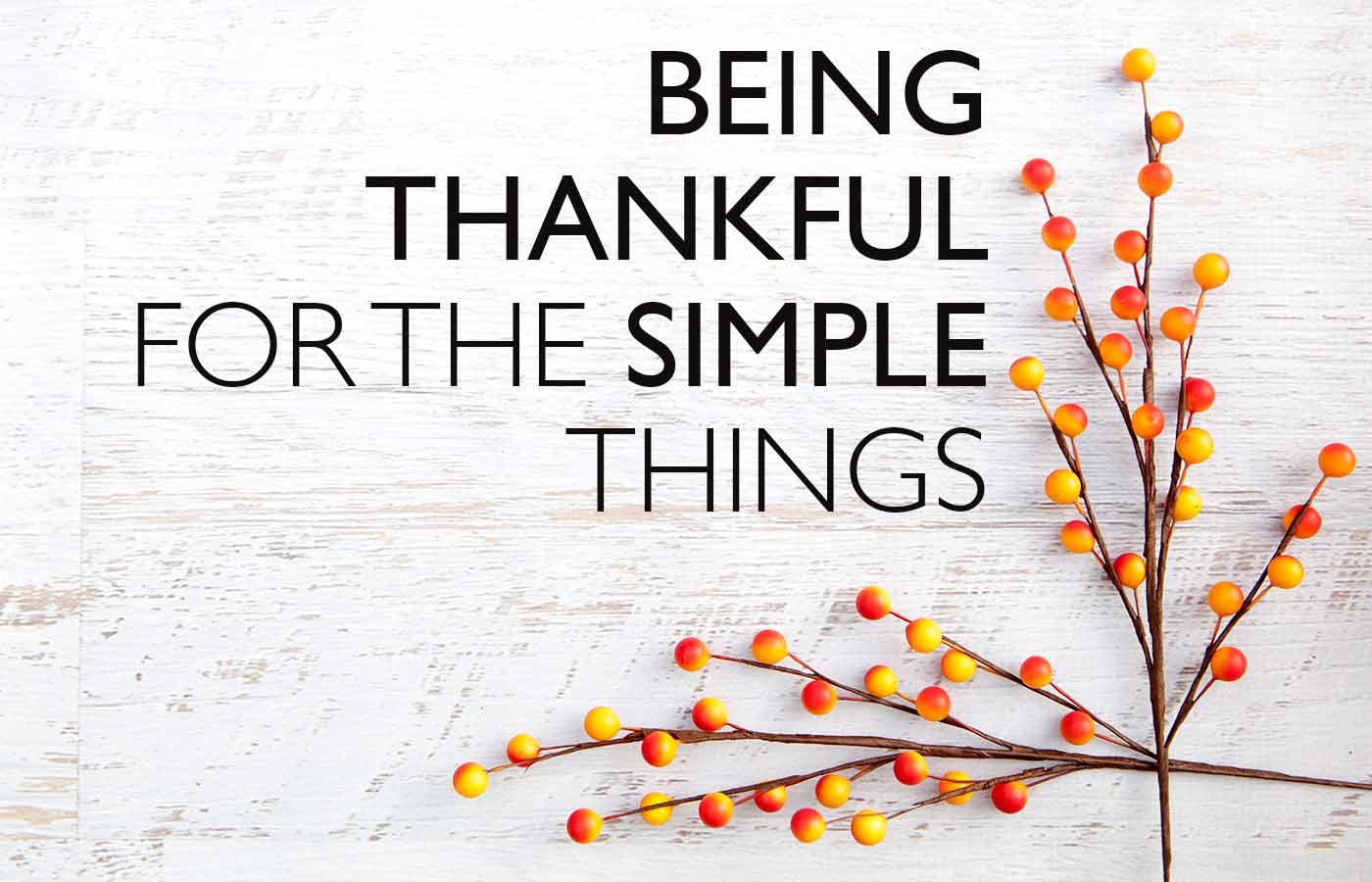 Being Thankful for the Simple Things