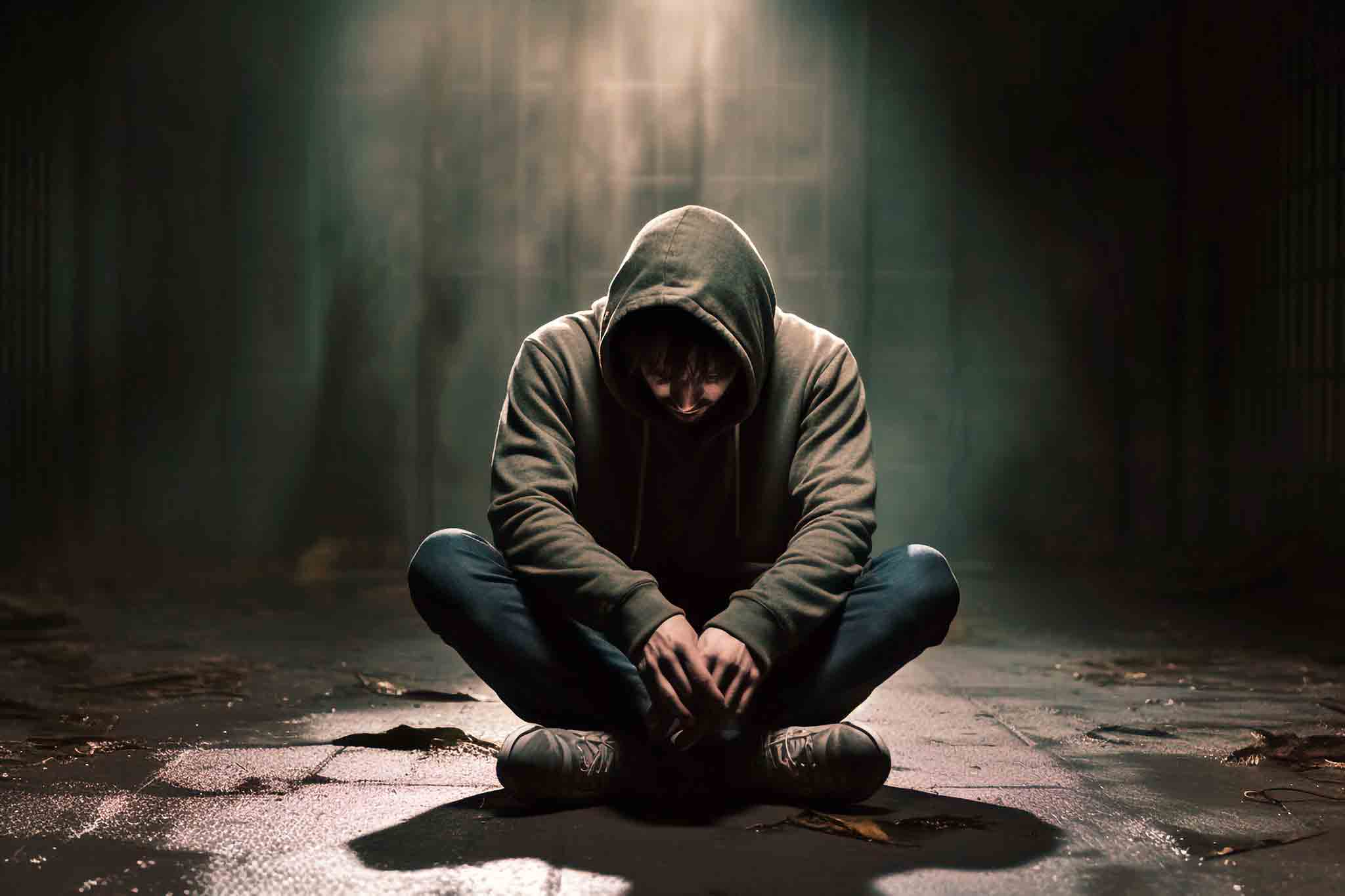 young man sitting cross legged wondering: is molly physically addictive